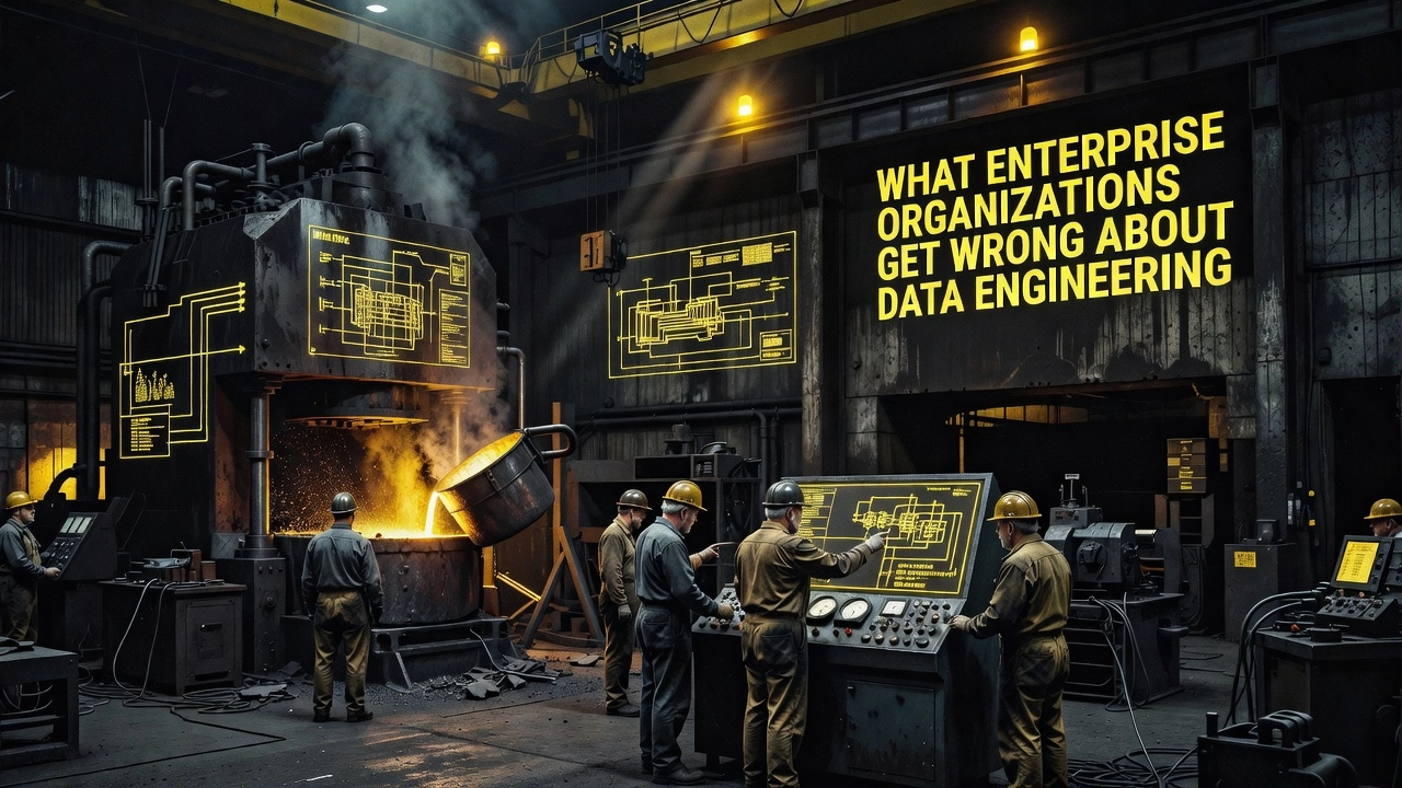 Professional header image for industry analysis: What Enterprise Organizations Get Wrong About Data Engine...
