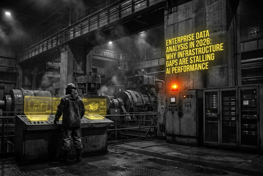 Professional header image for industry analysis: Enterprise Data Analysis in 2026: Why Infrastructure Gaps...
