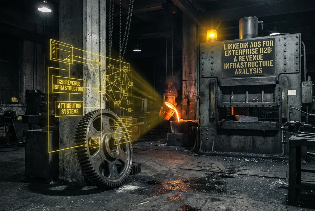 Professional header image for industry analysis: LinkedIn Ads for Enterprise B2B: A Revenue Infrastructure...