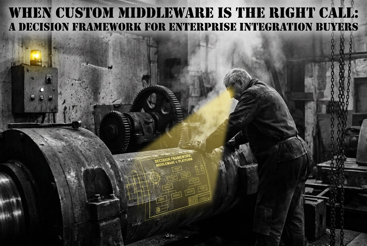 Professional header image for industry analysis: When Custom Middleware Is the Right Call: A Decision Fram...