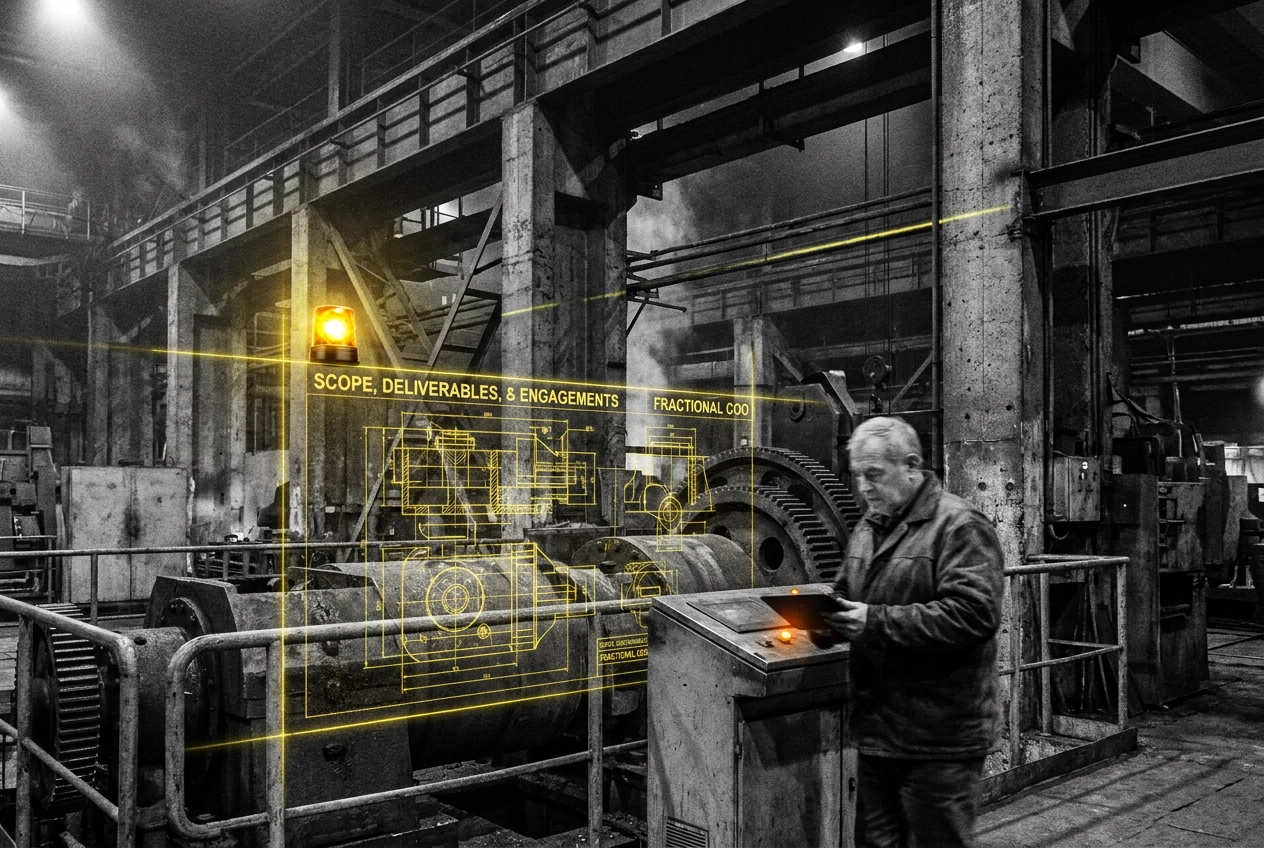 Professional header image for industry analysis: What a Fractional COO Actually Owns: Scope, Deliverables,...